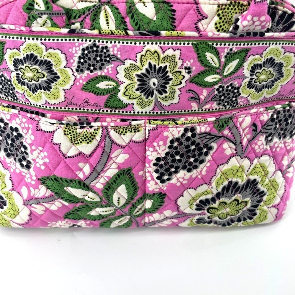 Vera Bradley Priscilla Pink Floral Bowler Bag Shoulder Bag Handbag Travel Tote - Picture 14 of 14